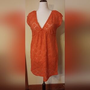 Laundry by Design Bright Orange Lace Dress